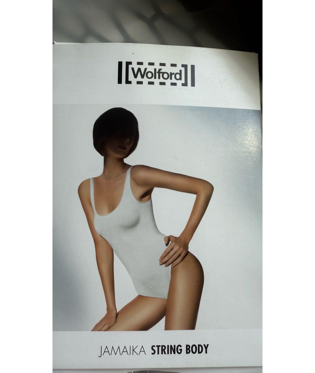 WOLFORD Белое хлопко-эластановое боди, фото 6