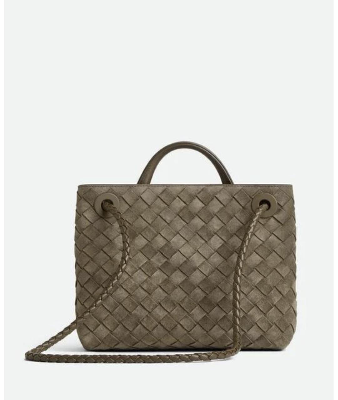 BOTTEGA VENETA Серая кожаная сумка с короткими ручками, фото 2