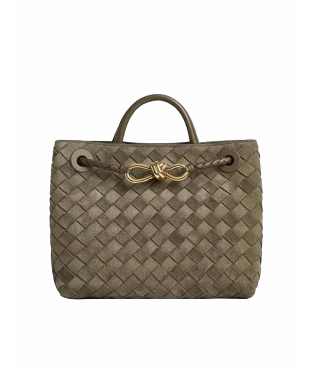 BOTTEGA VENETA Серая кожаная сумка с короткими ручками, фото 1