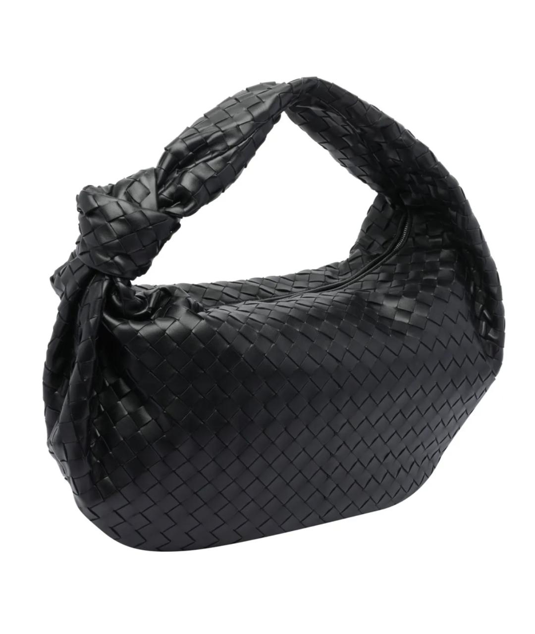 BOTTEGA VENETA Черная кожаная сумка с короткими ручками, фото 2