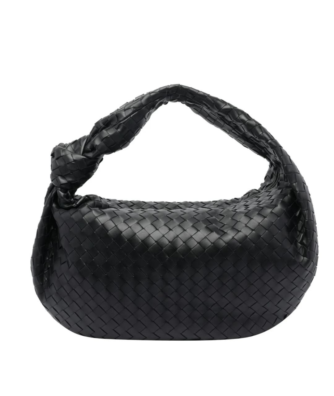 BOTTEGA VENETA Черная кожаная сумка с короткими ручками, фото 1