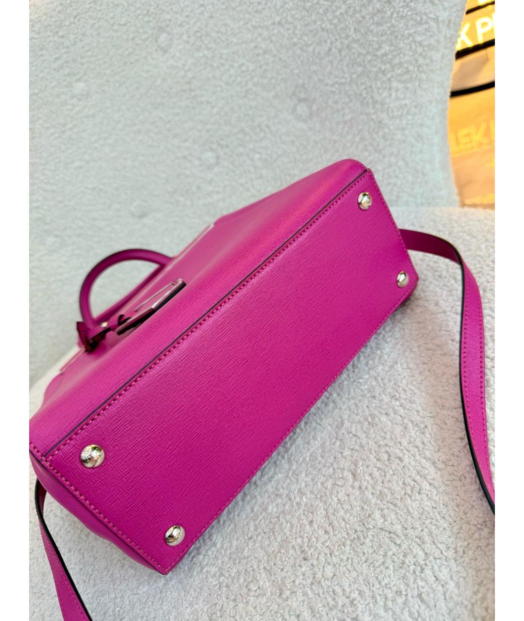 FENDI Фиолетовая кожаная сумка через плечо, фото 6