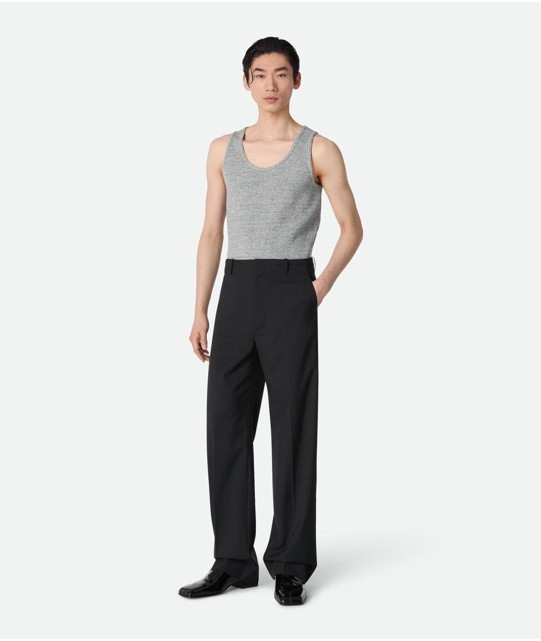 BOTTEGA VENETA Черные шерстяные повседневные брюки, фото 3
