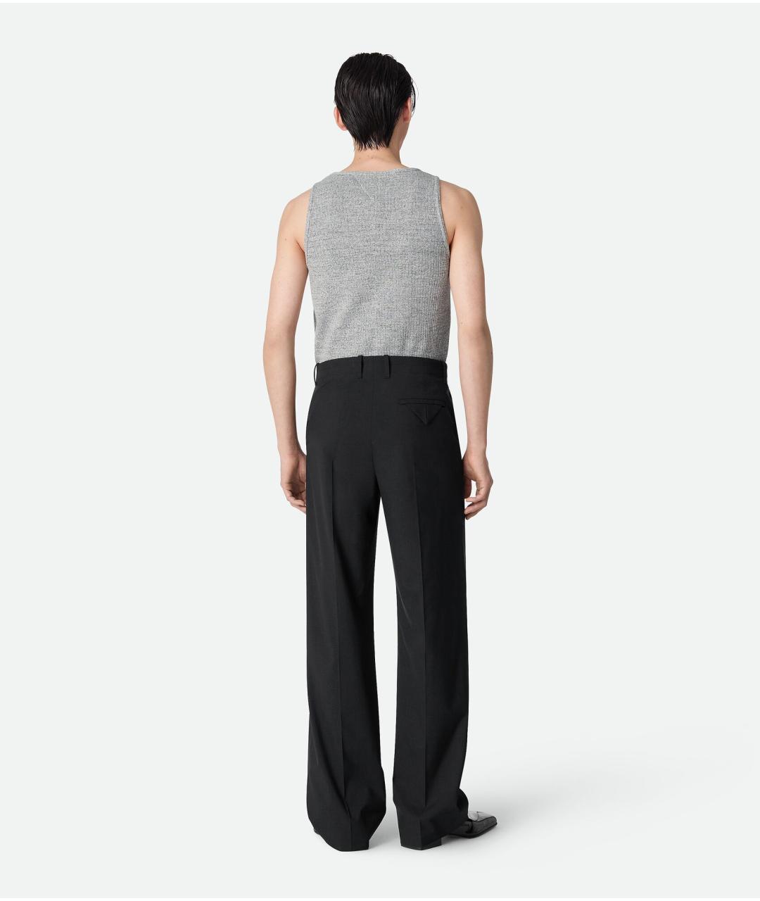 BOTTEGA VENETA Черные шерстяные повседневные брюки, фото 5