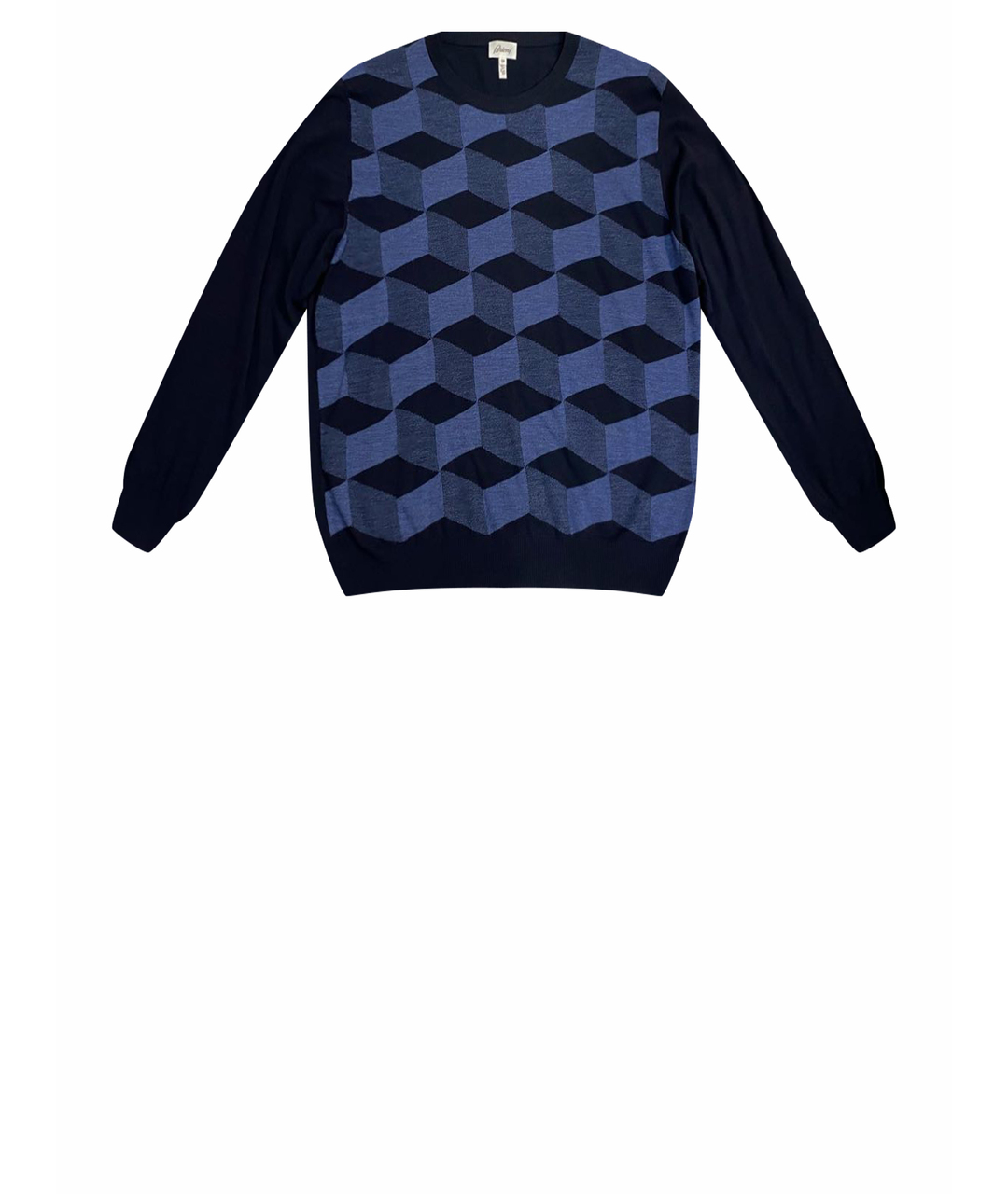 BRIONI Темно-синий шерстяной джемпер / свитер, фото 1