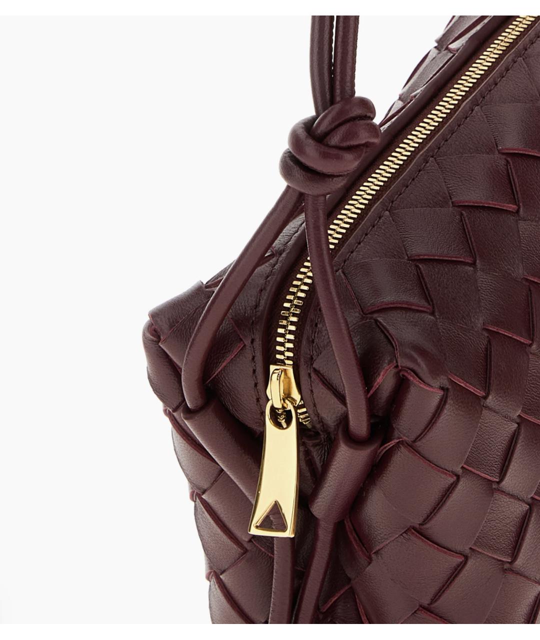 BOTTEGA VENETA Бордовая кожаная сумка через плечо, фото 3