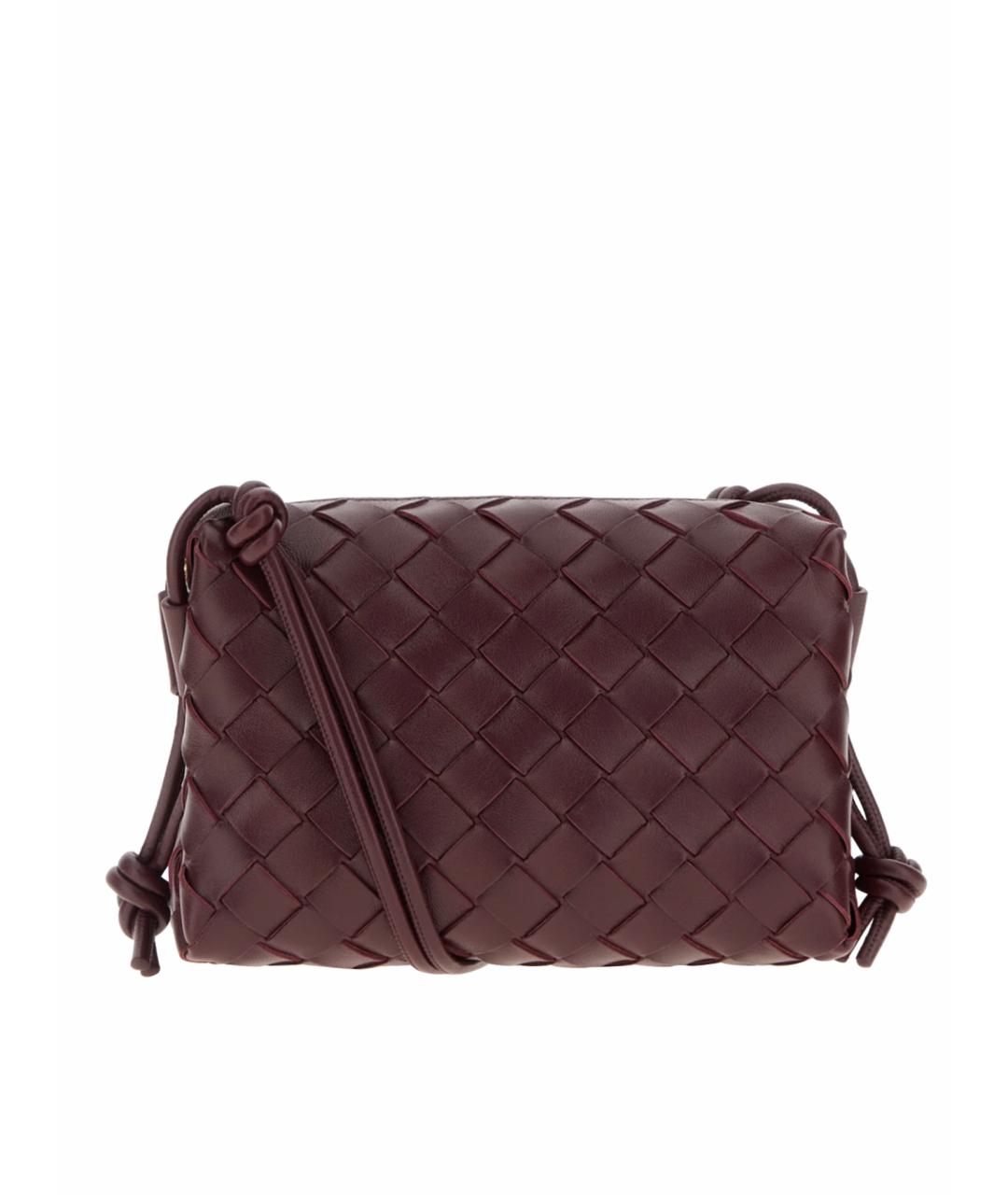 BOTTEGA VENETA Бордовая кожаная сумка через плечо, фото 1