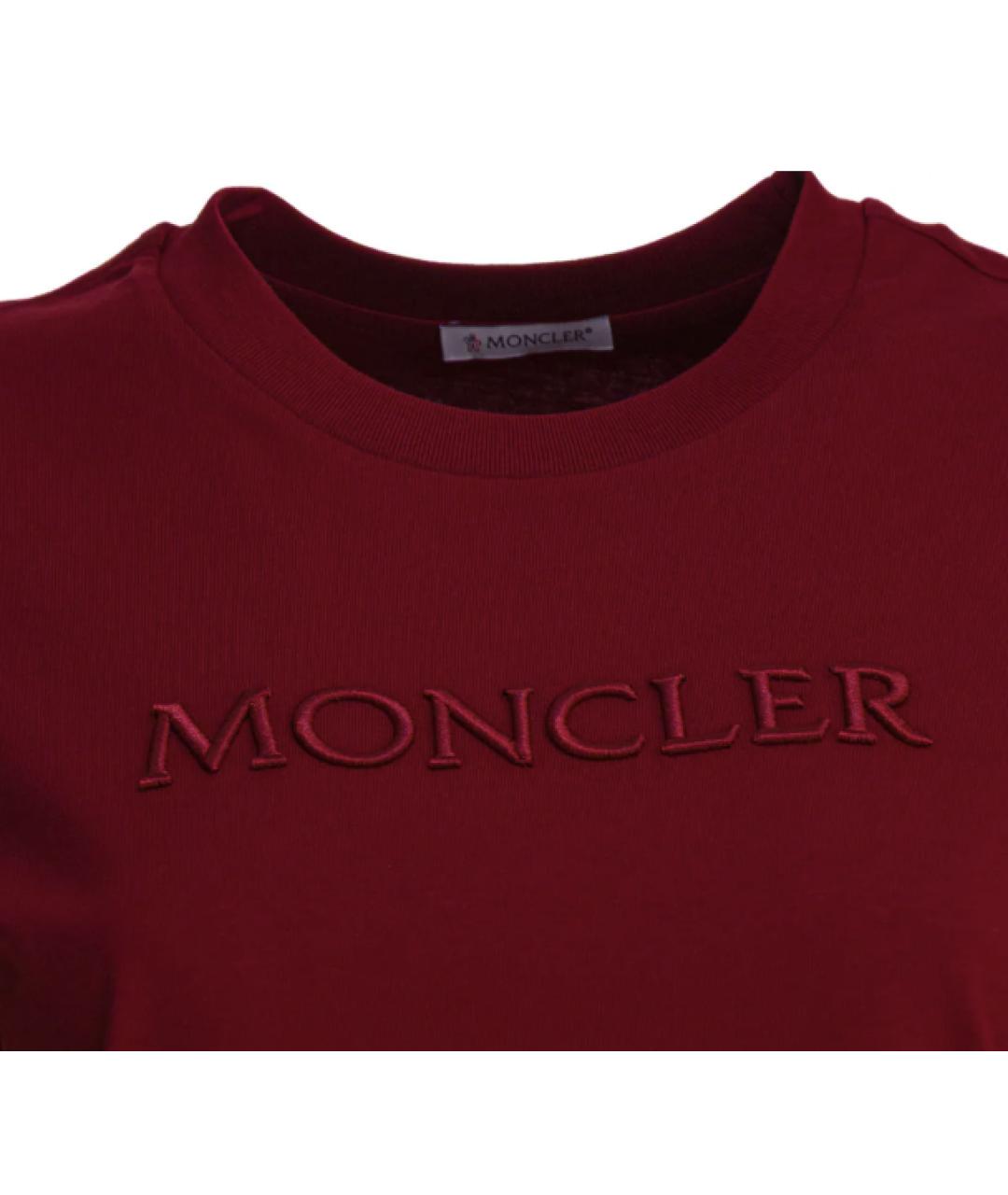MONCLER Бордовая футболка, фото 3