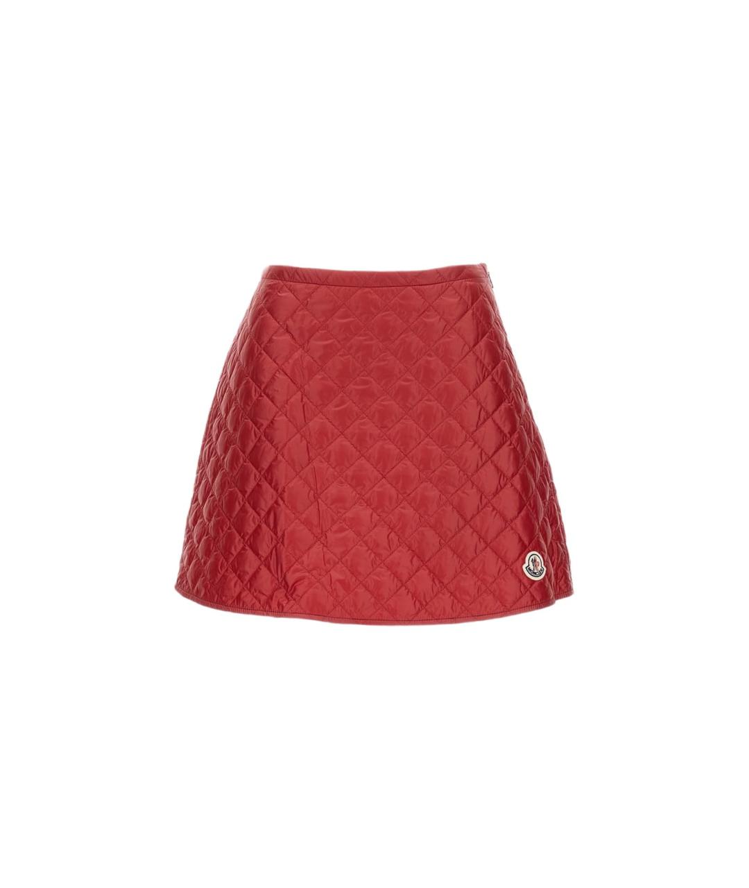 MONCLER Красная синтетическая юбка мини, фото 1