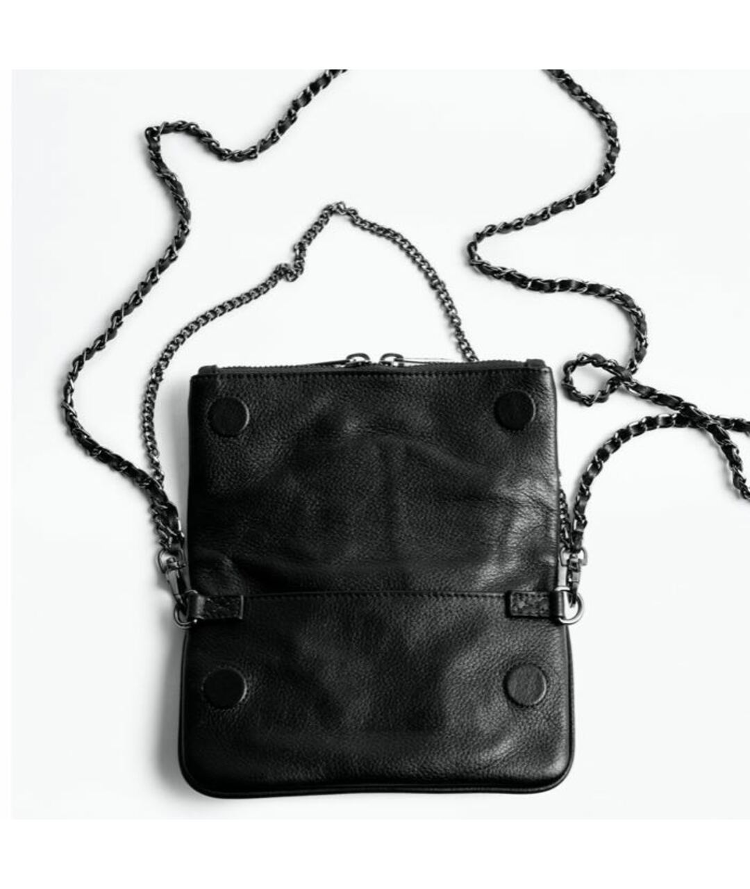 ZADIG & VOLTAIRE Черная кожаная сумка тоут, фото 4
