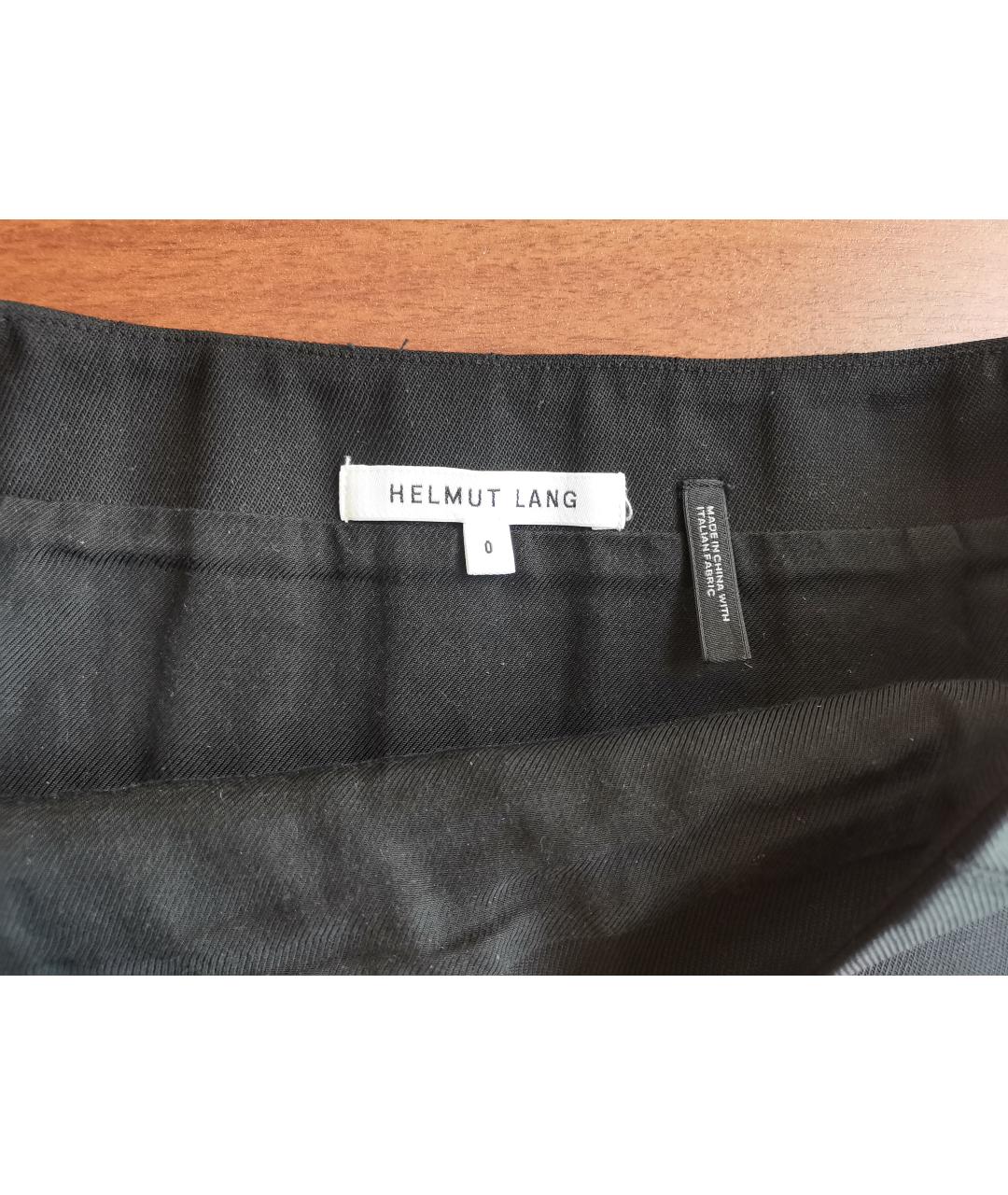 HELMUT LANG Черная хлопковая юбка мини, фото 6