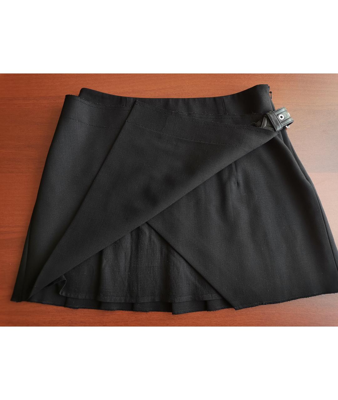 HELMUT LANG Черная хлопковая юбка мини, фото 2