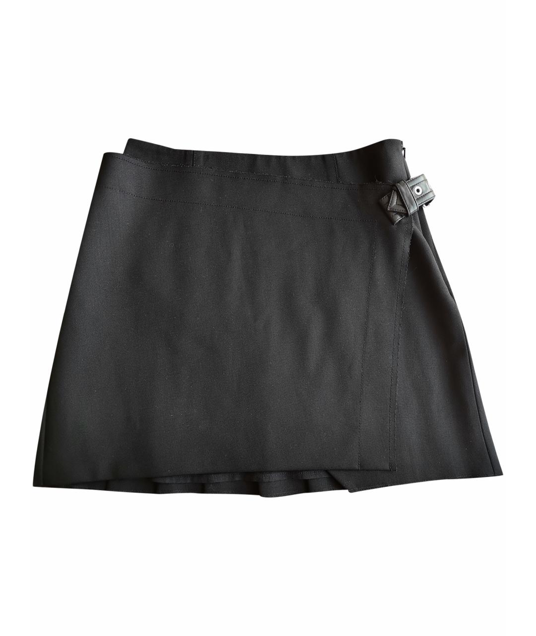 HELMUT LANG Черная хлопковая юбка мини, фото 1