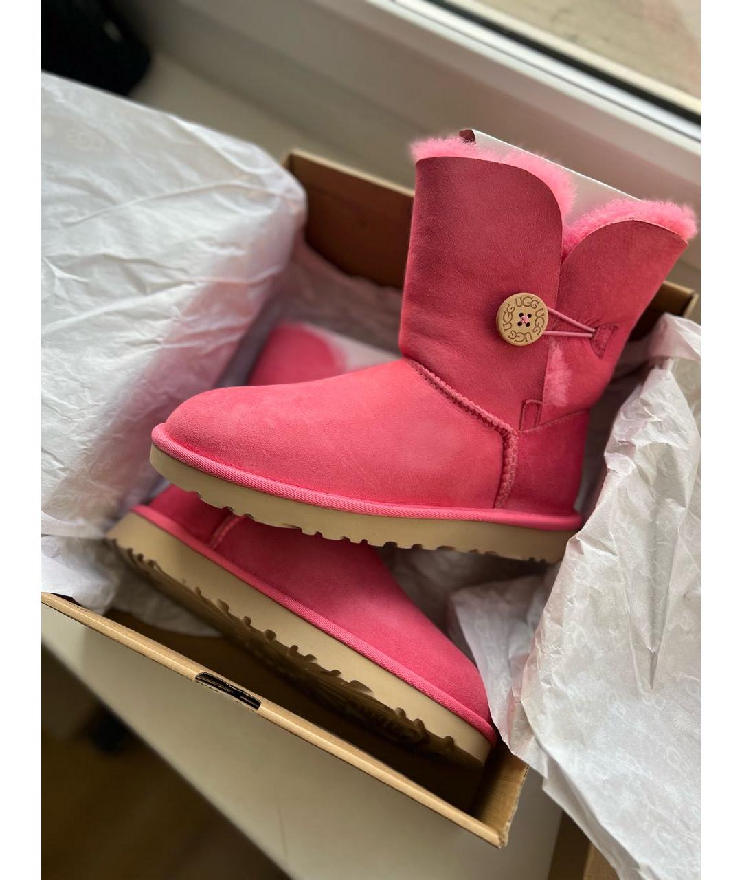 UGG AUSTRALIA Коралловые замшевые сапоги, фото 7