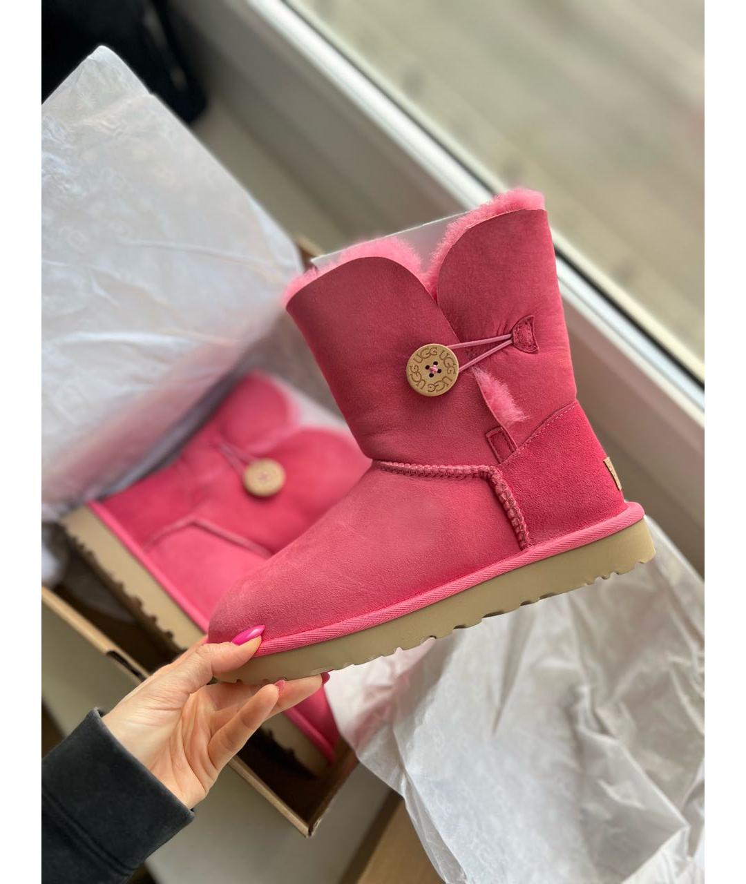 UGG AUSTRALIA Коралловые замшевые сапоги, фото 2