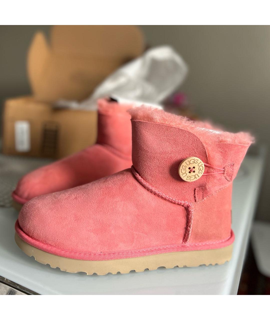 UGG AUSTRALIA Розовые замшевые сапоги, фото 4