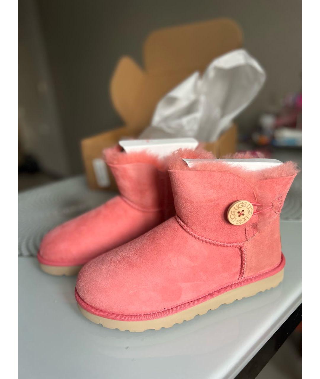 UGG AUSTRALIA Розовые замшевые сапоги, фото 5