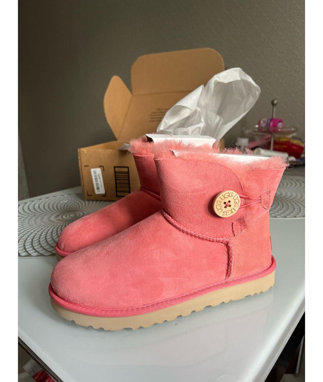 UGG AUSTRALIA Розовые замшевые сапоги, фото 6