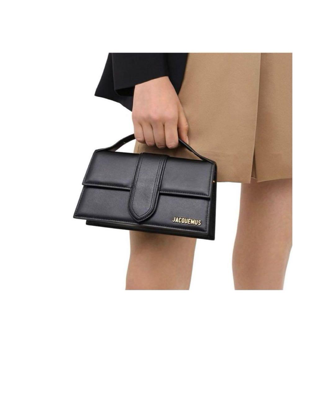 JACQUEMUS Черная кожаная сумка с короткими ручками, фото 6