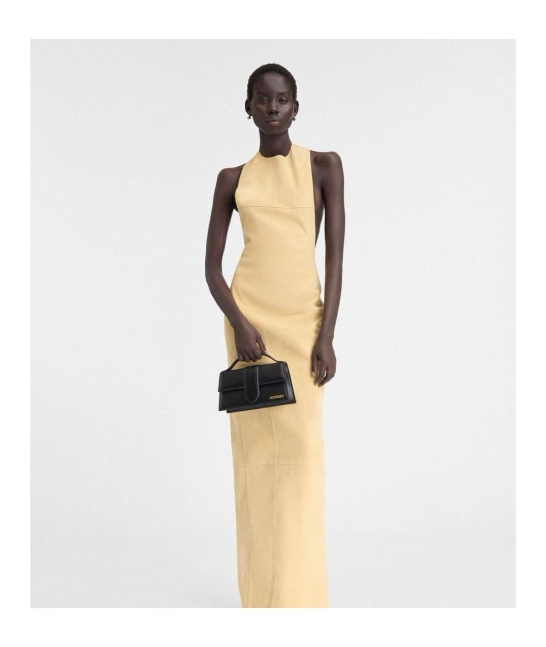 JACQUEMUS Черная кожаная сумка с короткими ручками, фото 5