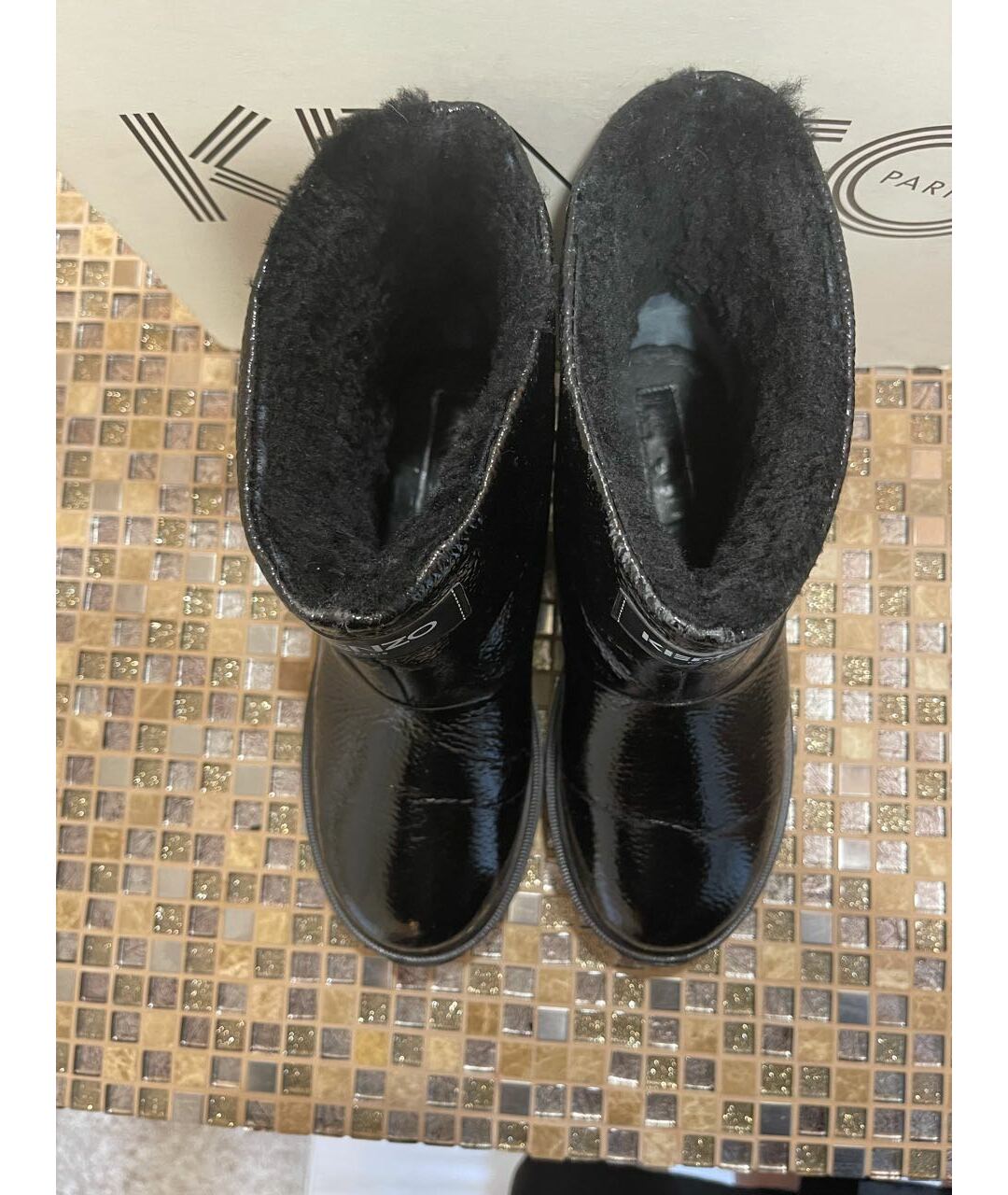 KENZO Черные ботинки из лакированной кожи, фото 3