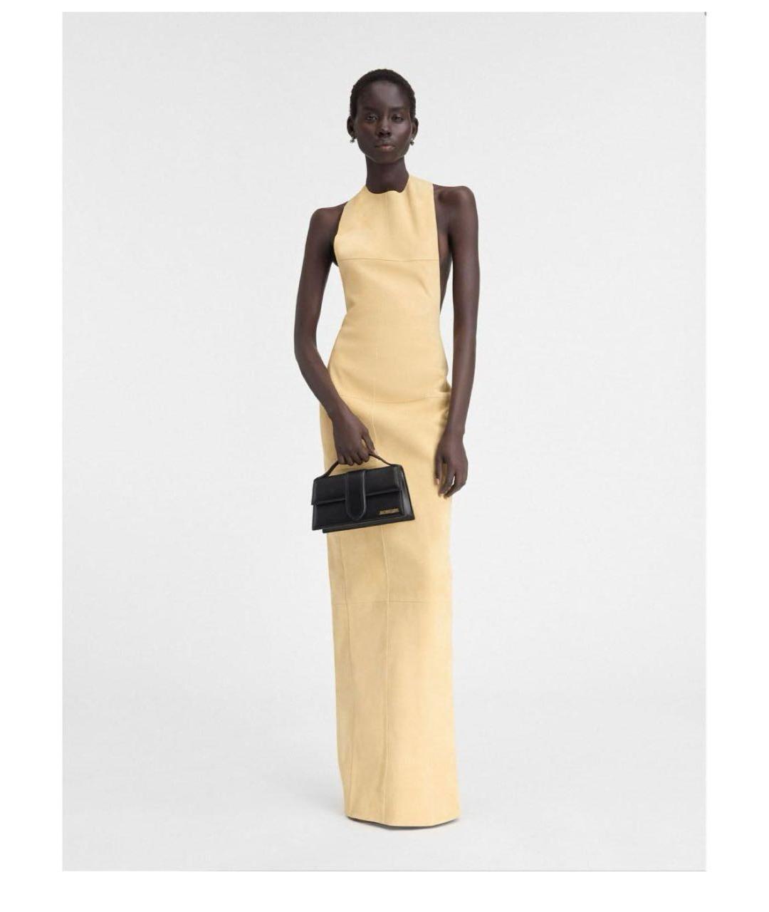 JACQUEMUS Черная кожаная сумка с короткими ручками, фото 5
