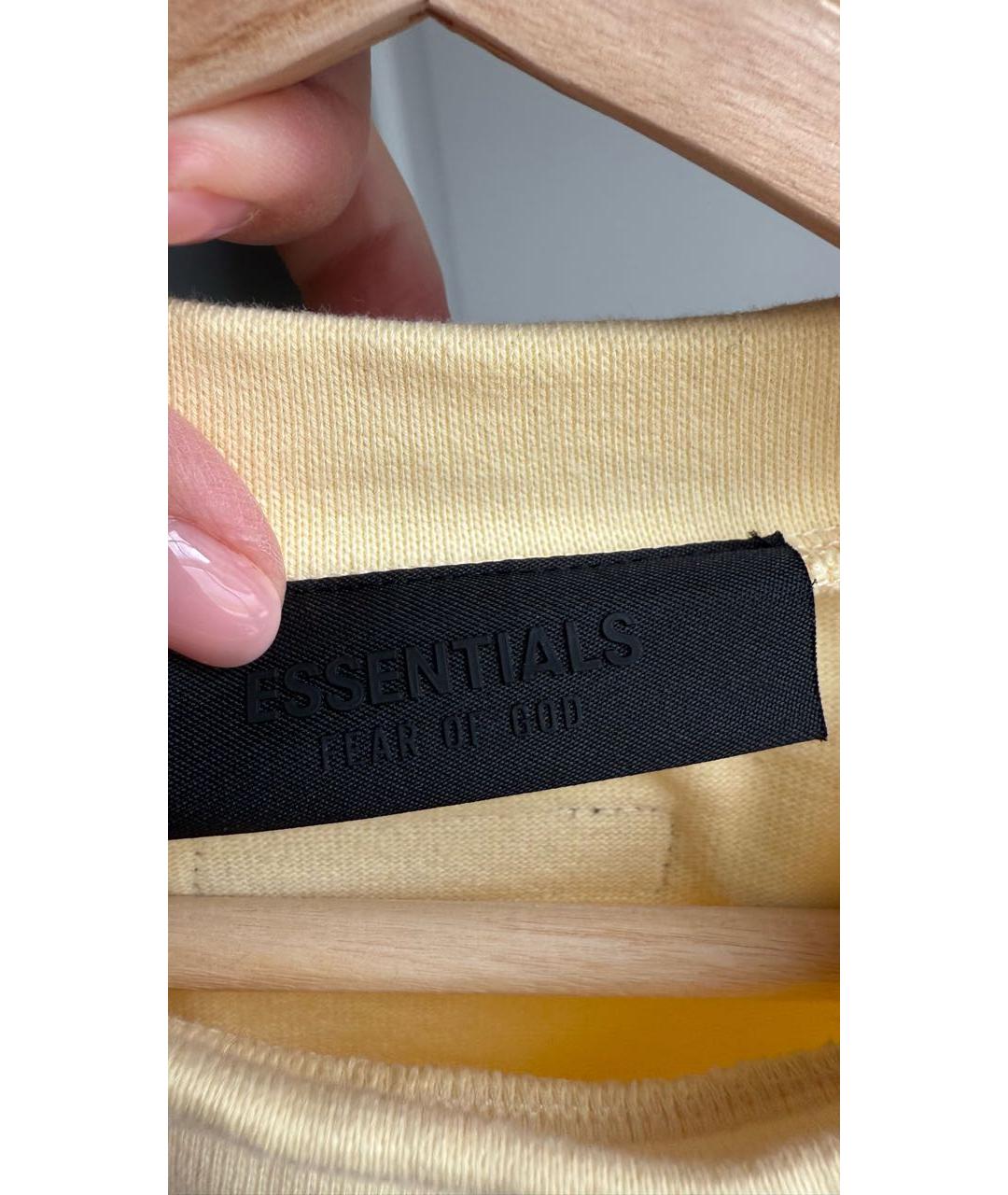 FEAR OF GOD ESSENTIALS Желтая хлопковая футболка, фото 7