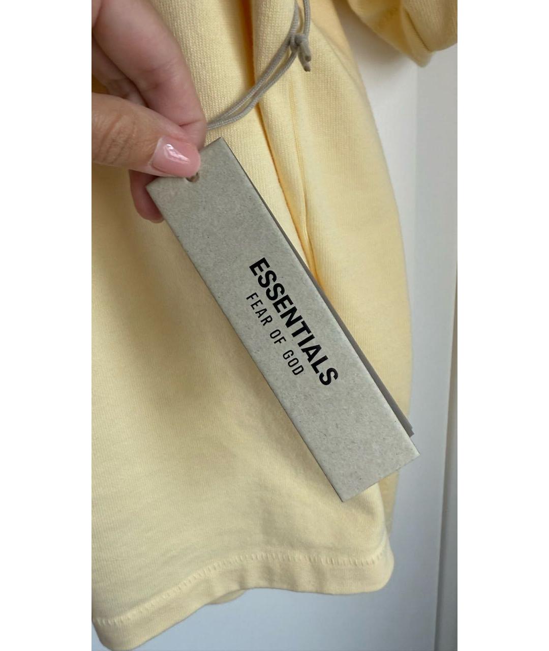 FEAR OF GOD ESSENTIALS Желтая хлопковая футболка, фото 3