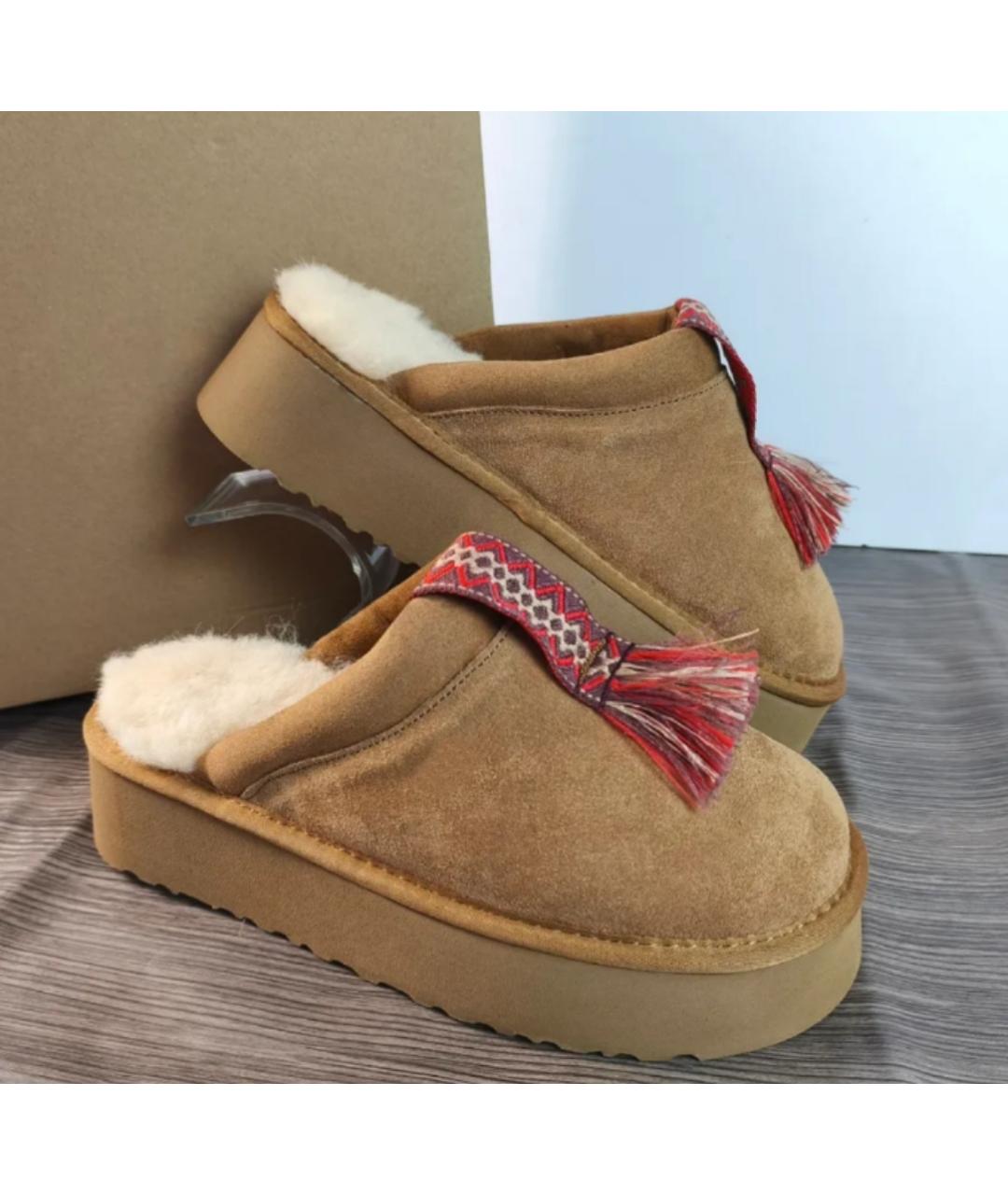 UGG AUSTRALIA Бежевые замшевые ботинки, фото 4
