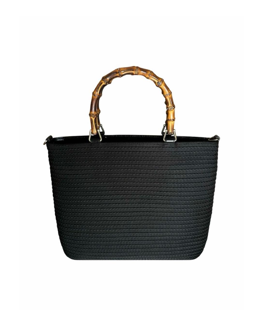 GUCCI Черная тканевая сумка с короткими ручками, фото 9