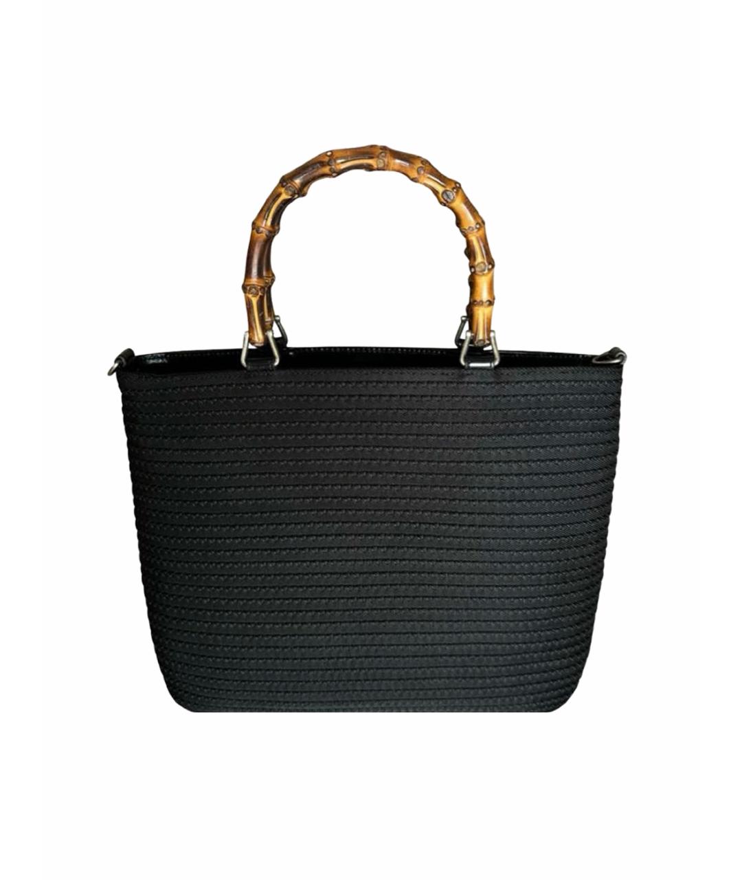 GUCCI Черная тканевая сумка с короткими ручками, фото 1