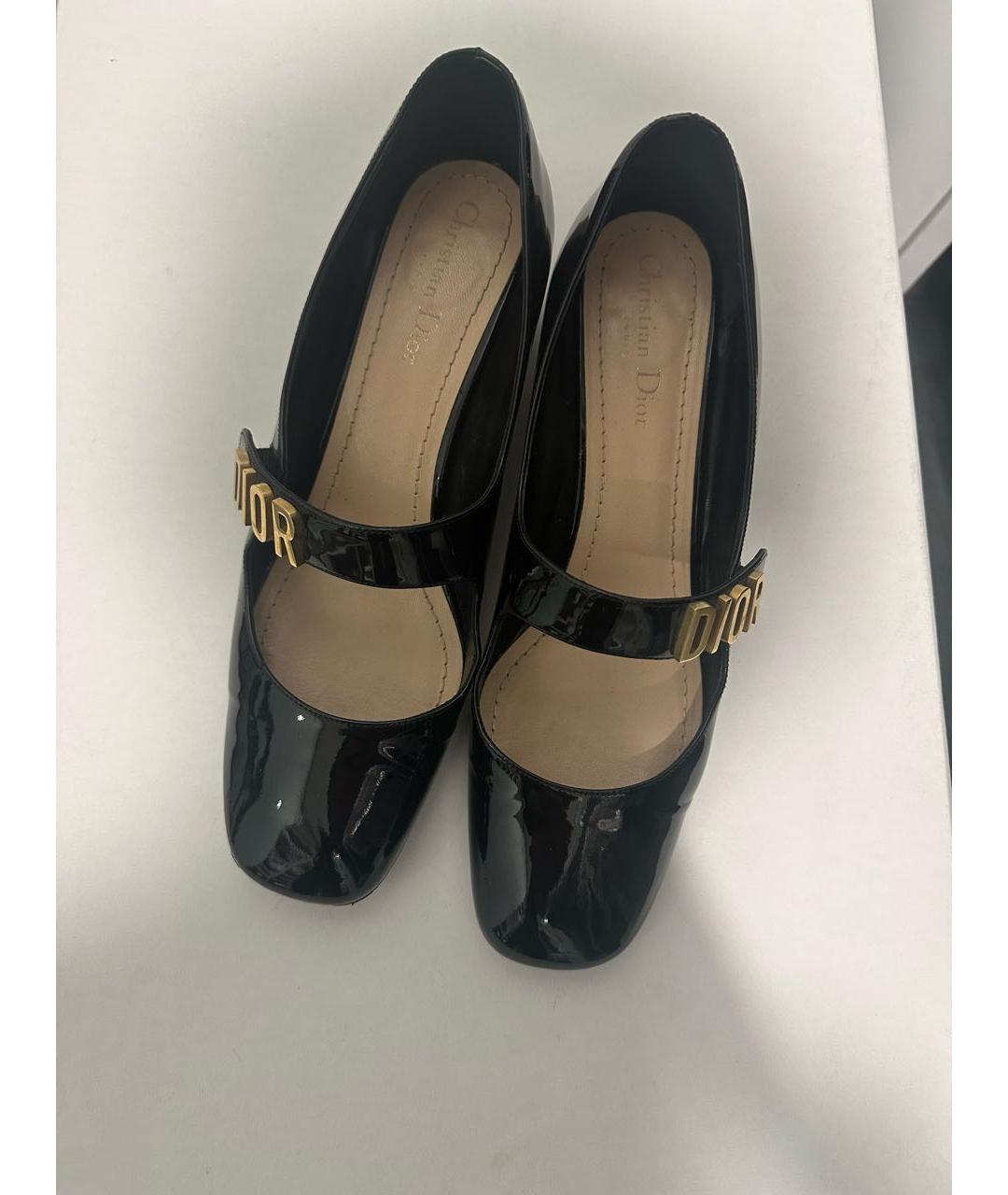CHRISTIAN DIOR Черные туфли из лакированной кожи, фото 2