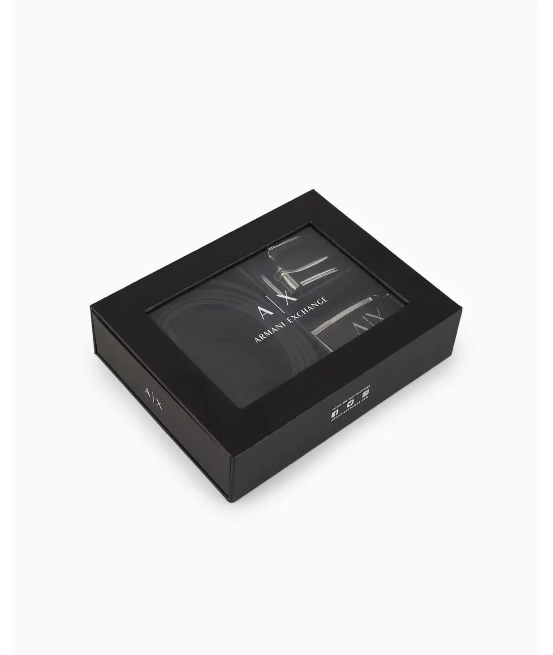 ARMANI EXCHANGE Черный кожаный ремень, фото 2