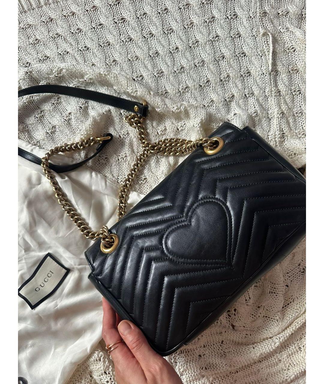 GUCCI Черная кожаная сумка через плечо, фото 3