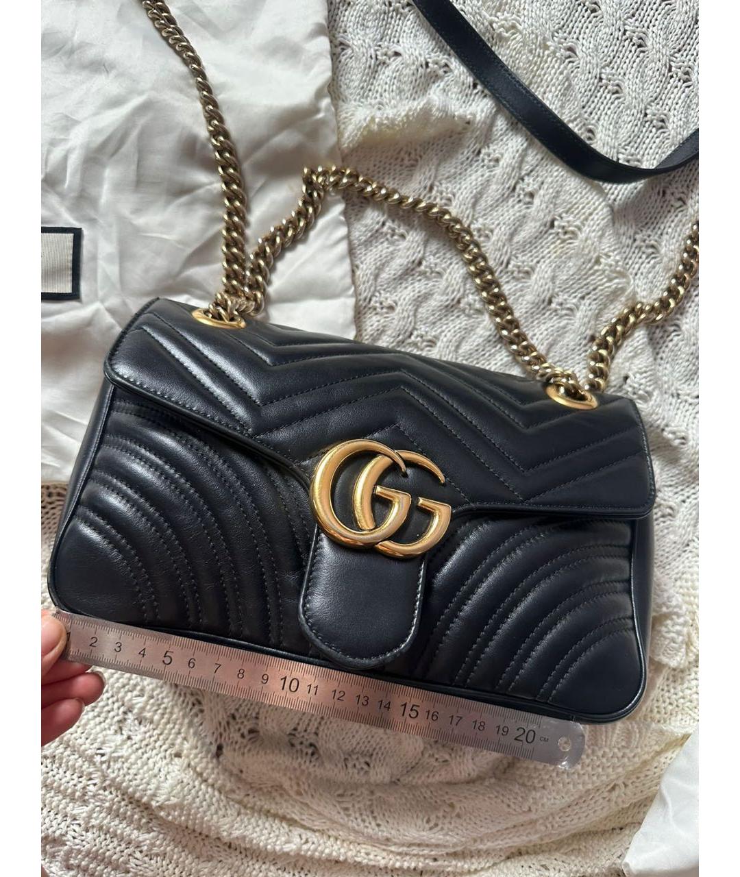 GUCCI Черная кожаная сумка через плечо, фото 4