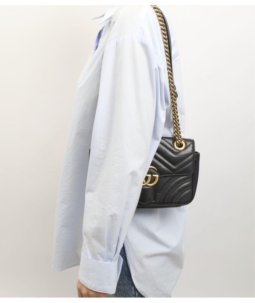 GUCCI Черная кожаная сумка через плечо, фото 2