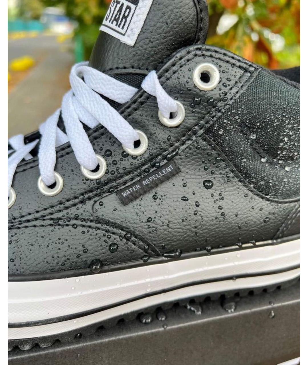CONVERSE Черные кожаные высокие кроссовки / кеды, фото 8