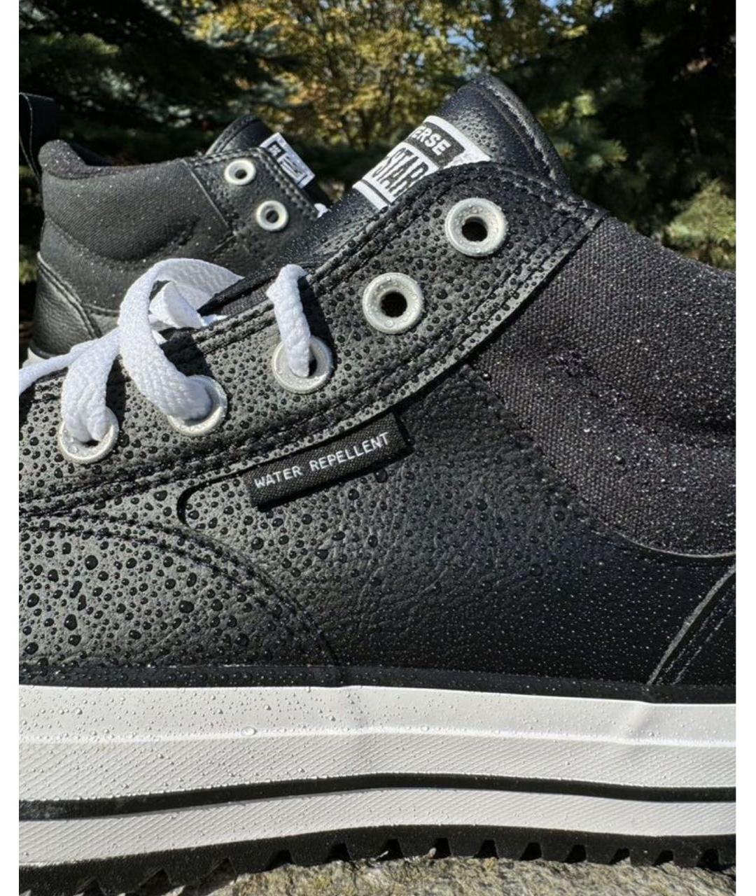 CONVERSE Черные кожаные высокие кроссовки / кеды, фото 5