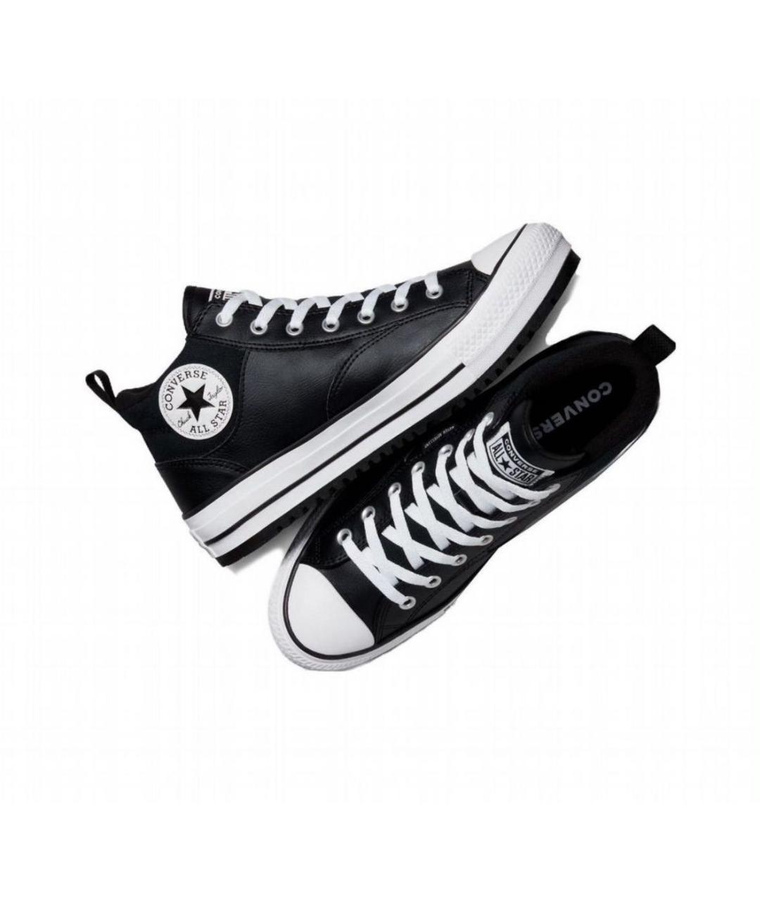 CONVERSE Черные кожаные высокие кроссовки / кеды, фото 3