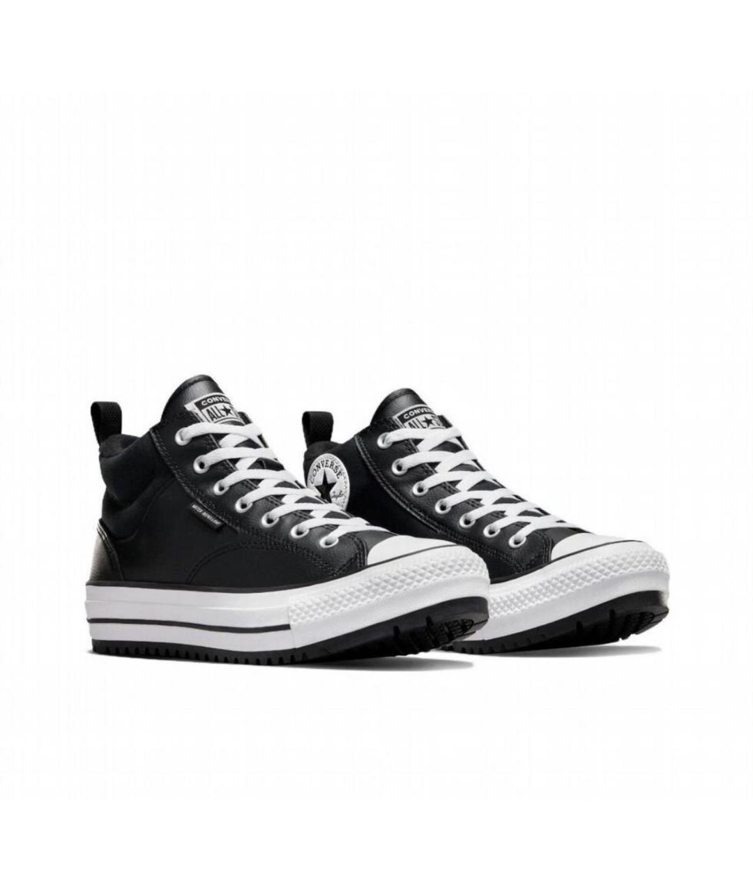 CONVERSE Черные кожаные высокие кроссовки / кеды, фото 2