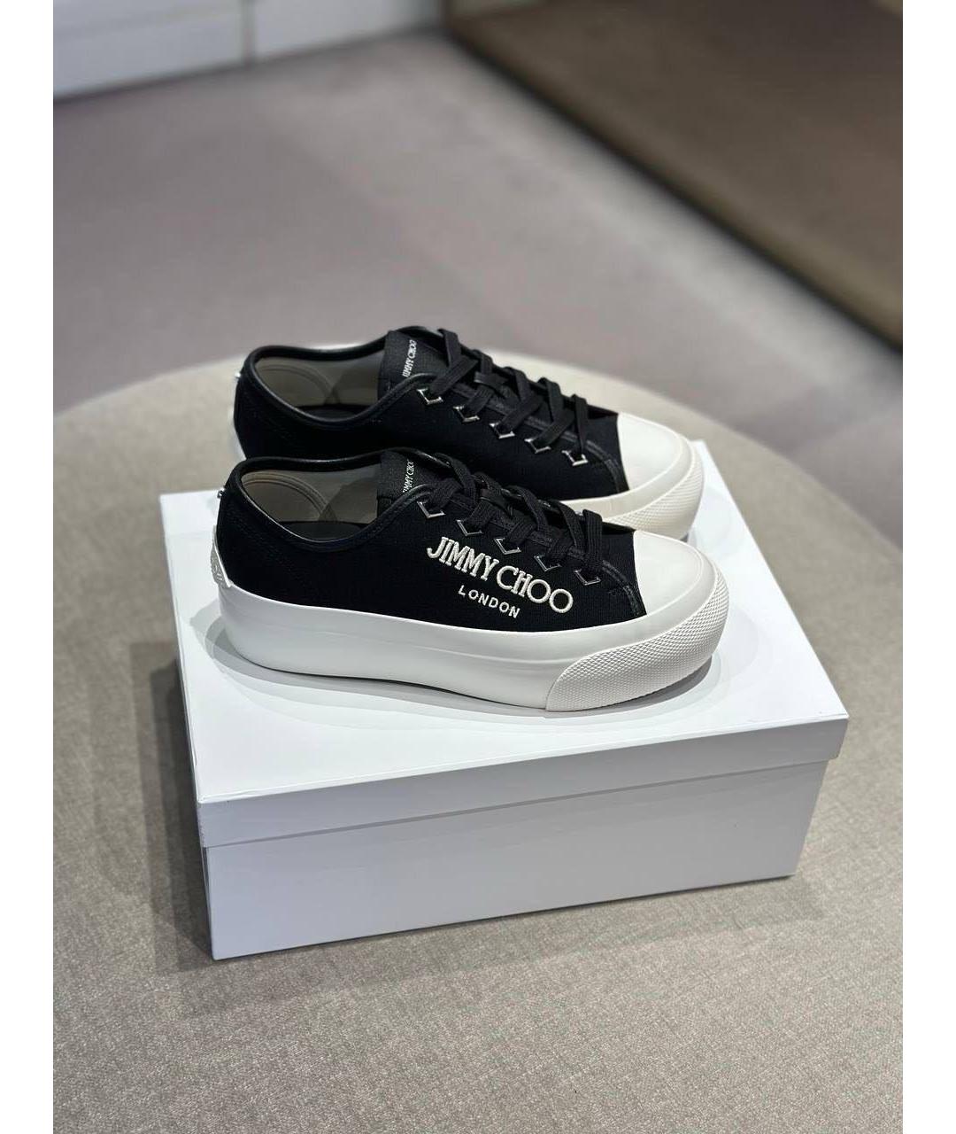 JIMMY CHOO Черные текстильные кеды, фото 5