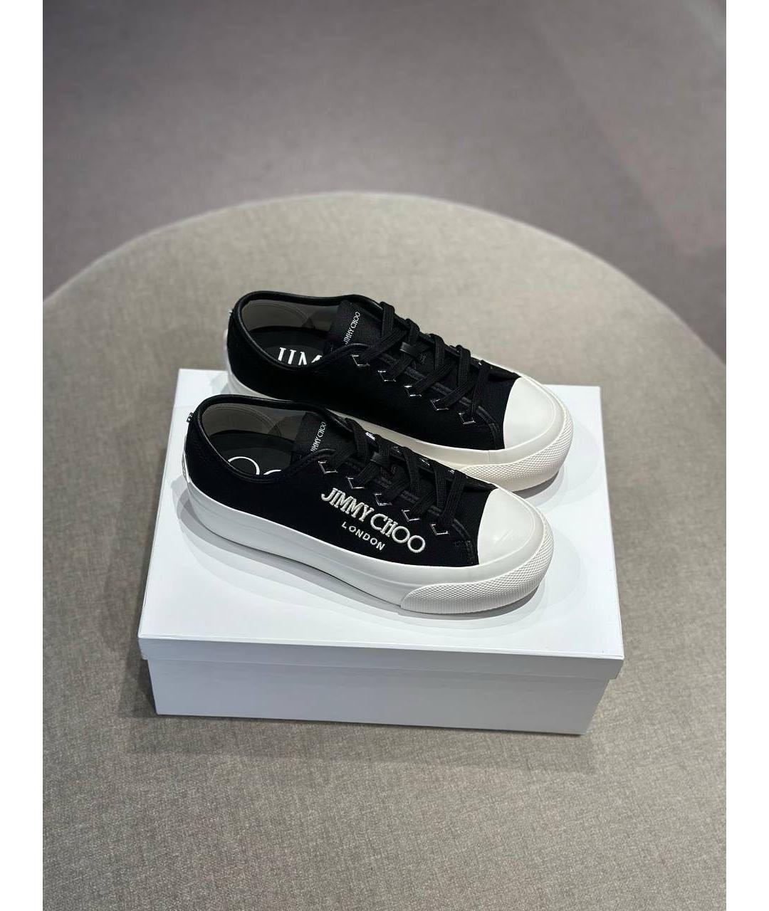JIMMY CHOO Черные текстильные кеды, фото 2