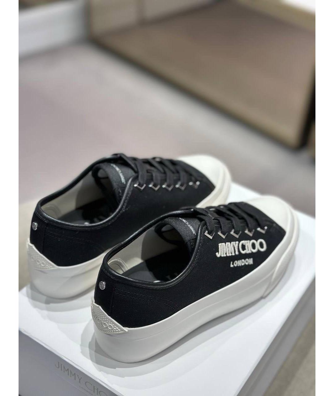 JIMMY CHOO Черные текстильные кеды, фото 3