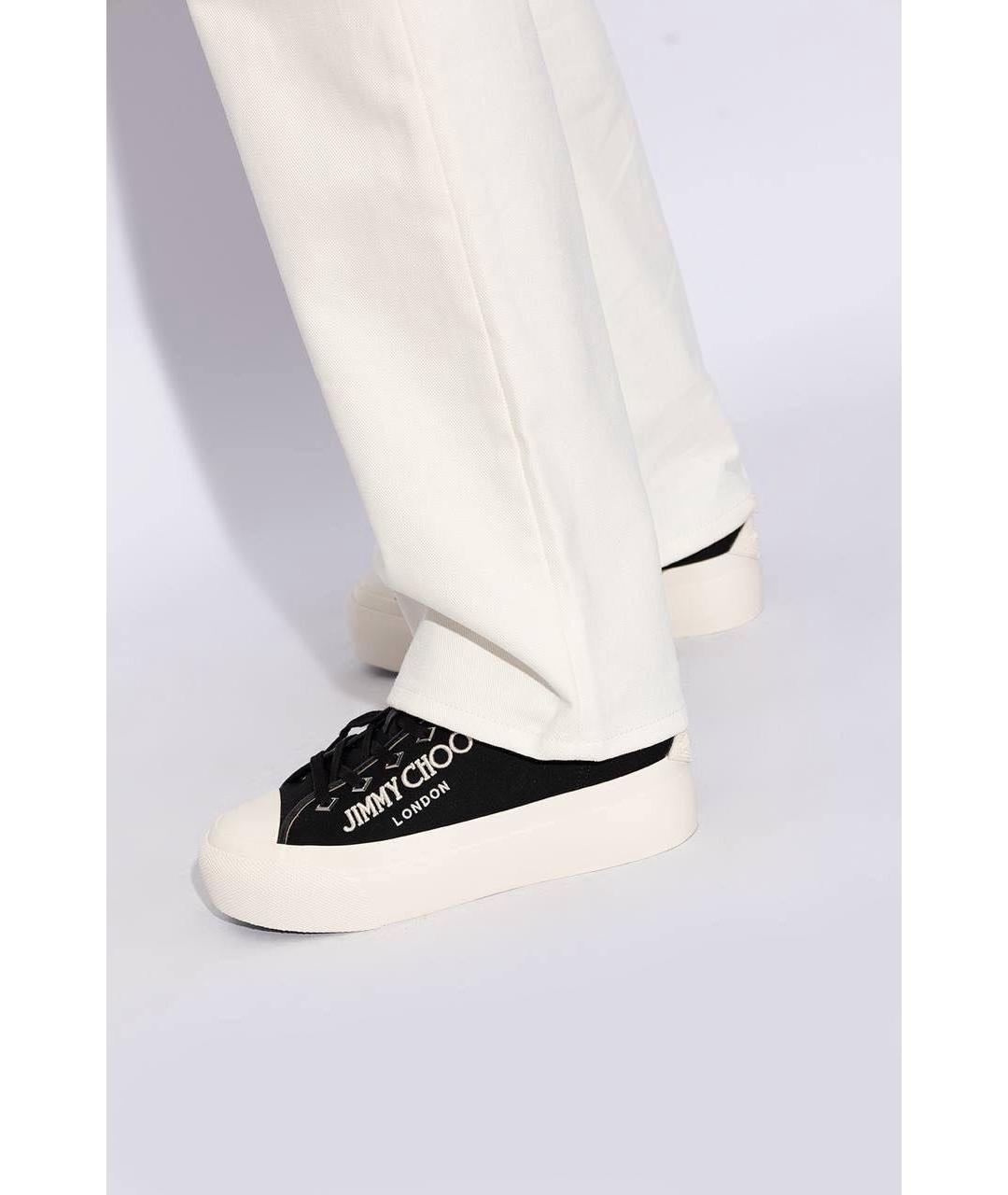 JIMMY CHOO Черные текстильные кеды, фото 4