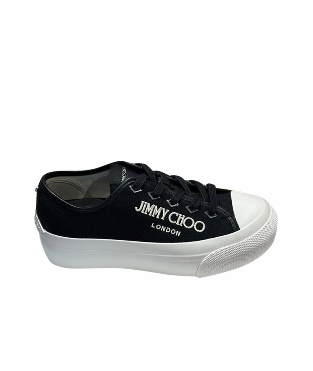 JIMMY CHOO Черные текстильные кеды, фото 1