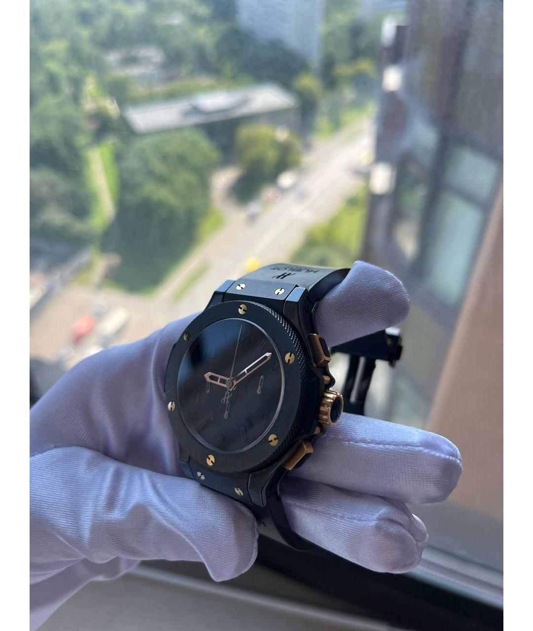 HUBLOT Черные часы из розового золота, фото 3