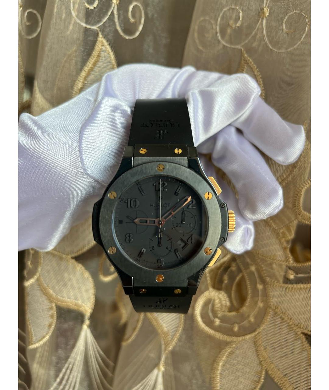 HUBLOT Черные часы из розового золота, фото 4
