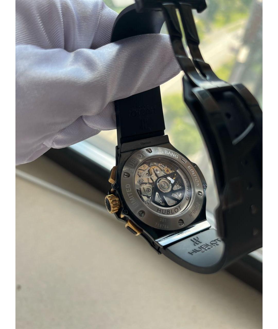 HUBLOT Черные часы из розового золота, фото 2