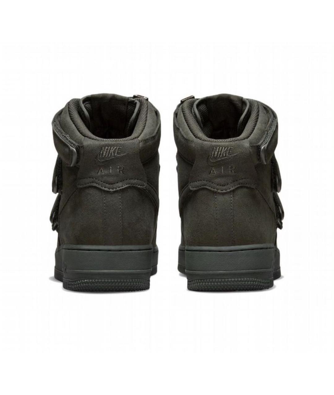 NIKE Зеленые нубуковые высокие кроссовки / кеды, фото 4