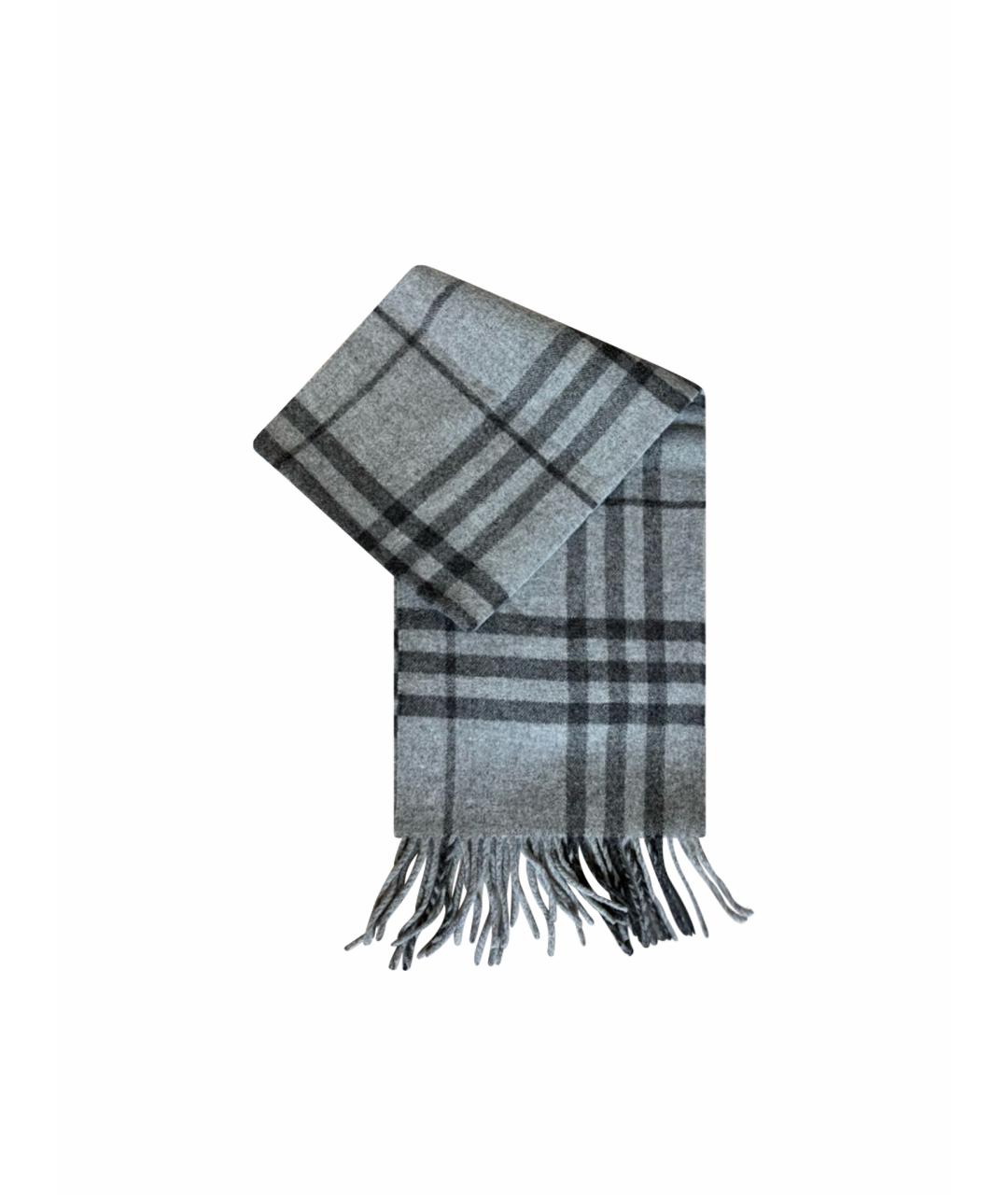 BURBERRY Антрацитовый шерстяной шарф, фото 1
